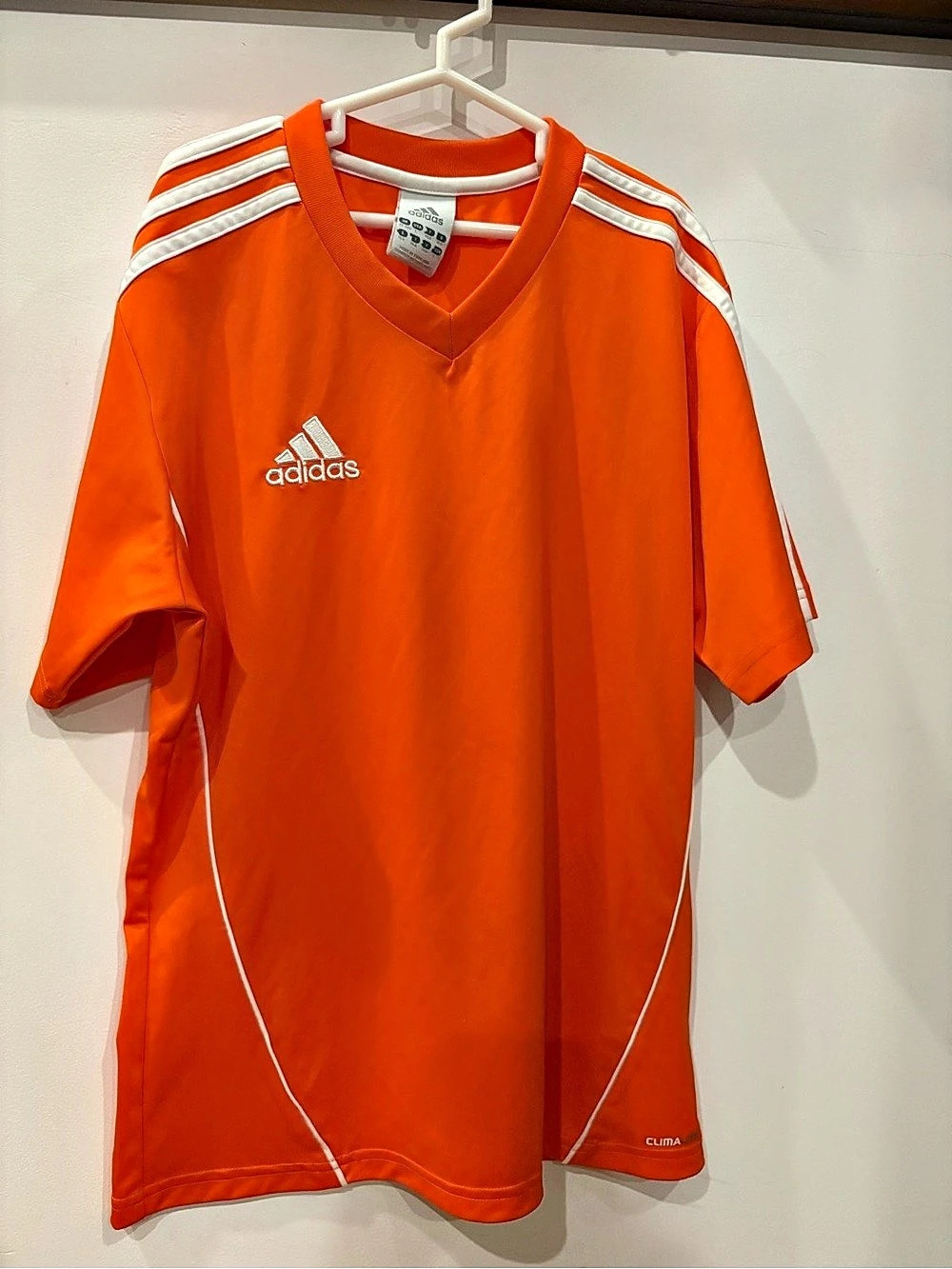 adidas Athletic Jersey in Orange & White Size Medium